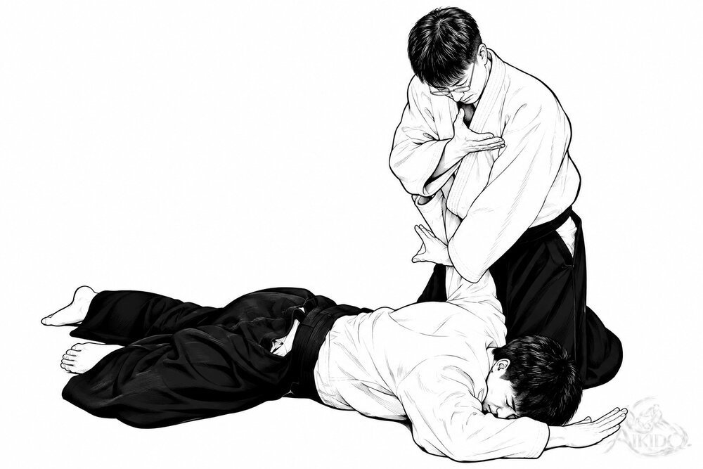 고착기로 누른 모습.